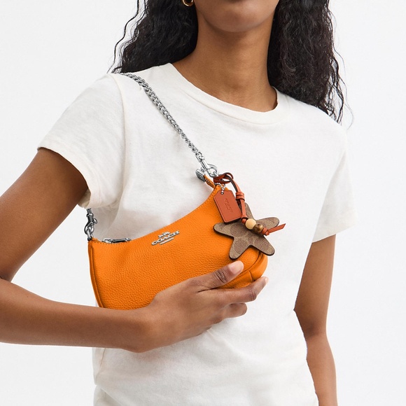 New🍊Coach Teri Orange Mini Crossbody Bag With Star Charm - Picture 4 of 6